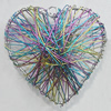 Iron Thread Component Handmade Lead-free, Heart 55x54mm, Sold by Bag