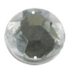 Taiwan Acrylic Cabochons with 2 Holes, Faceted Half Round 6mm, Hole:About 0.5mm, Sold by Bag 
