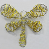 Iron Thread Component Handmade Lead-free, Dragonfly 62x55mm, Sold by Bag