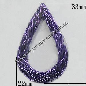 Iron Thread Component Handmade Lead-free, Hollow Teardrop 33x22mm, Sold by Bag