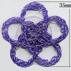 Iron Thread Component Handmade Lead-free, Flower 35mm, Sold by Bag