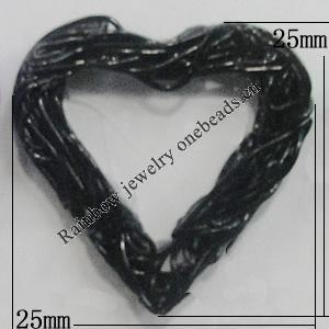 Iron Thread Component Handmade Lead-free, Hollow Heart 25x25mm, Sold by Bag