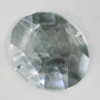 Taiwan Acrylic Cabochons with 2 Holes, Faceted Half Round 30mm, Hole:About 1mm, Sold by Bag 