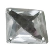 Taiwan Acrylic Cabochons with 4 Holes, Faceted Square 15x15mm, Hole:About 1mm, Sold by Bag 