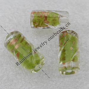 Gold Sand Lampwork Beads, Column 20x10mm Hole:About 2mm, Sold by PC