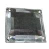 Taiwan Acrylic Cabochons with 4 Holes, Faceted Square 25x25mm, Hole:About 1mm, Sold by Bag 