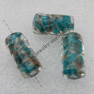 Gold Sand Lampwork Beads, Column 20x10mm Hole:About 2mm, Sold by PC