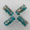 Gold Sand Lampwork Beads, Column 20x10mm Hole:About 2mm, Sold by PC