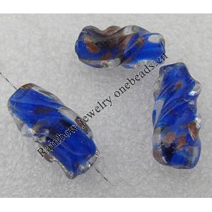 Gold Sand Lampwork Beads, Twist Column 22x11mm Hole:About 2mm, Sold by PC