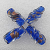 Gold Sand Lampwork Beads, Twist Column 22x11mm Hole:About 2mm, Sold by PC