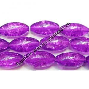 Crackle Glass Beads, Oval, 6x8mm, Sold per 32-Inch Strand