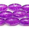 Crackle Glass Beads, Oval, 6x8mm, Sold per 32-Inch Strand