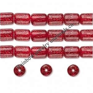 Crackle Glass Beads, Tube, 6x15mm, Sold per 32-Inch Strand