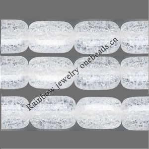 Crackle Glass Beads, Drum, 12x16mm, Sold per 32-Inch Strand