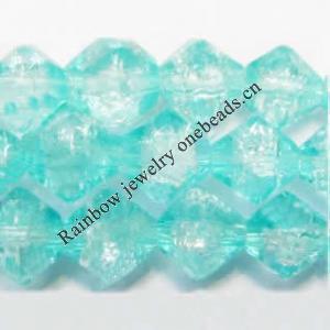 Crackle Glass Beads, Bicone, 4x4mm, Sold per 32-Inch Strand