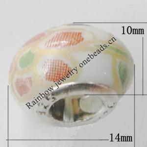 Poracelain Beads European Style,10x14mm Hole:5mm,Sold by Bag