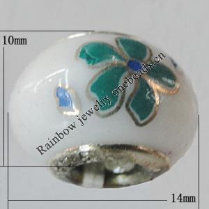 Poracelain Beads European Style,10x14mm Hole:5mm,Sold by Bag