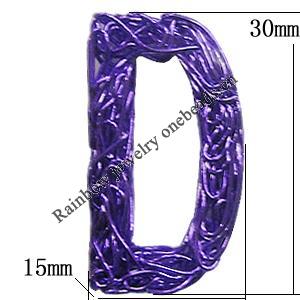 Iron Thread Component Handmade Lead-free, Letter 30x15mm, Sold by Bag