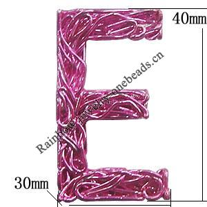 Iron Thread Component Handmade Lead-free, Letter 30x15mm, Sold by Bag