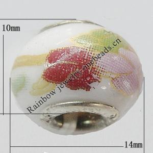 Poracelain Beads European Style,10x14mm Hole:5mm,Sold by Bag