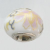 Poracelain Beads European, European Style With Iron Core Rondelle,10x14mm, Hole:5mm, Sold by Bag