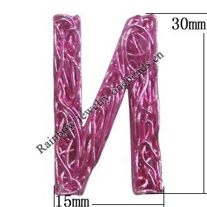 Iron Thread Component Handmade Lead-free, Letter 30x15mm, Sold by Bag