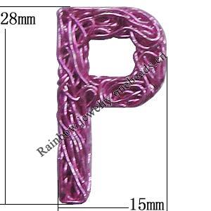 Iron Thread Component Handmade Lead-free, Letter 28x15mm, Sold by Bag