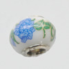 Poracelain Beads European, European Style With Iron Core Rondelle,10x14mm, Hole:5mm, Sold by Bag