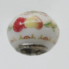 Poracelain Beads European, European Style With Iron Core Rondelle,10x14mm, Hole:5mm, Sold by Bag