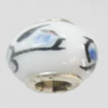 Poracelain Beads European, European Style With Iron Core Rondelle,10x14mm, Hole:5mm, Sold by Bag