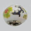 Poracelain Beads European, European Style With Iron Core Rondelle,10x14mm, Hole:5mm, Sold by Bag