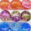 Crackle Glass Beads, Double Color, Round, 4mm, Sold per 32-Inch Strand 