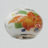 Poracelain Beads European, European Style With Iron Core Rondelle,10x14mm, Hole:5mm, Sold by Bag