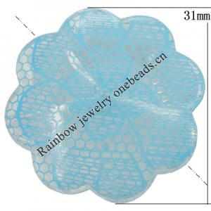 Watermark Acrylic Beads, Flower 31mm Hole:2mm, Sold by Bag