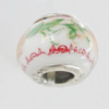 Poracelain Beads European, European Style With Iron Core Rondelle,10x14mm, Hole:5mm, Sold by Bag