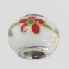 Poracelain Beads European, European Style With Iron Core Rondelle,10x14mm, Hole:5mm, Sold by Bag