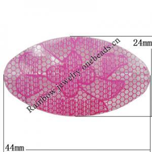 Watermark Acrylic Beads, Flat Horse Eye 44x24mm Hole:2.5mm, Sold by Bag