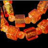 Crackle Glass Beads, Double color, Cube, 4x4x4mm, Sold per 32-Inch Strand