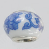 Poracelain Beads European, European Style With Iron Core Rondelle,10x14mm, Hole:5mm, Sold by Bag