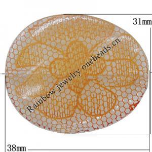 Watermark Acrylic Beads, 31x38mm Hole:2mm, Sold by Bag