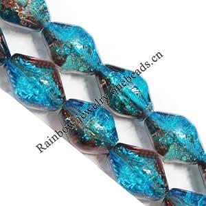 Crackle Glass Beads, Double color, Bicone, 8x12mm, Sold per 32-Inch Strand