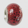 Poracelain Beads European, European Style With Iron Core Rondelle,10x14mm, Hole:5mm, Sold by Bag