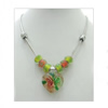 Lampwork Necklace, European Style Alloy Loop and Lampwork, 29-30x38-43mm Length:18 Inch, Sold by Group