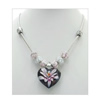 Lampwork Necklace, European Style Alloy Loop and Lampwork, Pendant:39x33mm Length:18 Inch, Sold by Group