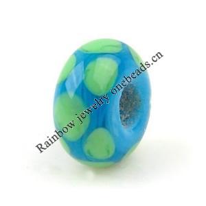 European Style Lampwork Beads, 8x14mm Hole:About 4.5mm, Sold by PC