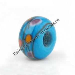 European Style Lampwork Beads, 8x14mm Hole:About 4.5mm, Sold by PC