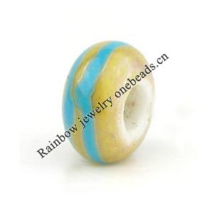 European Style Lampwork Beads, 8x14mm Hole:About 4.5mm, Sold by PC