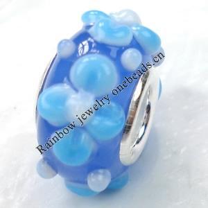 European Style Lampwork Beads, 8x14mm Hole:About 4.5mm, Sold by PC