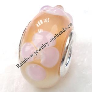 European Style Lampwork Beads, 8x14mm Hole:About 4.5mm, Sold by PC