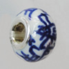 Poracelain Beads European, European Style With Iron Core Rondelle,10x14mm, Hole:5mm, Sold by Bag